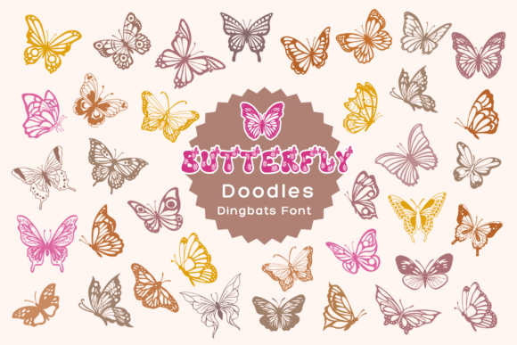 Butterfly Doodles: A Playful, Spring-Inspired Dingbat Font for Real Creative Work