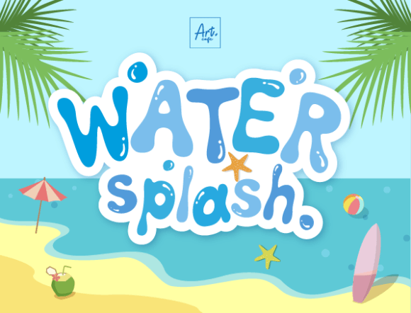 Water Splash: A Fluid Display Font for Aquatic Design